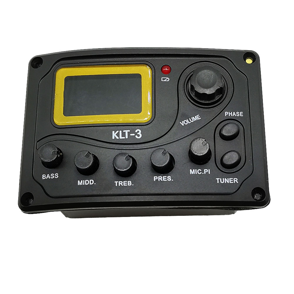 4 Band EQ Equalizer KLT-3 Acoustic Guitar Bass EQ Preamp with Micphone and Tuner Guitar Pickup