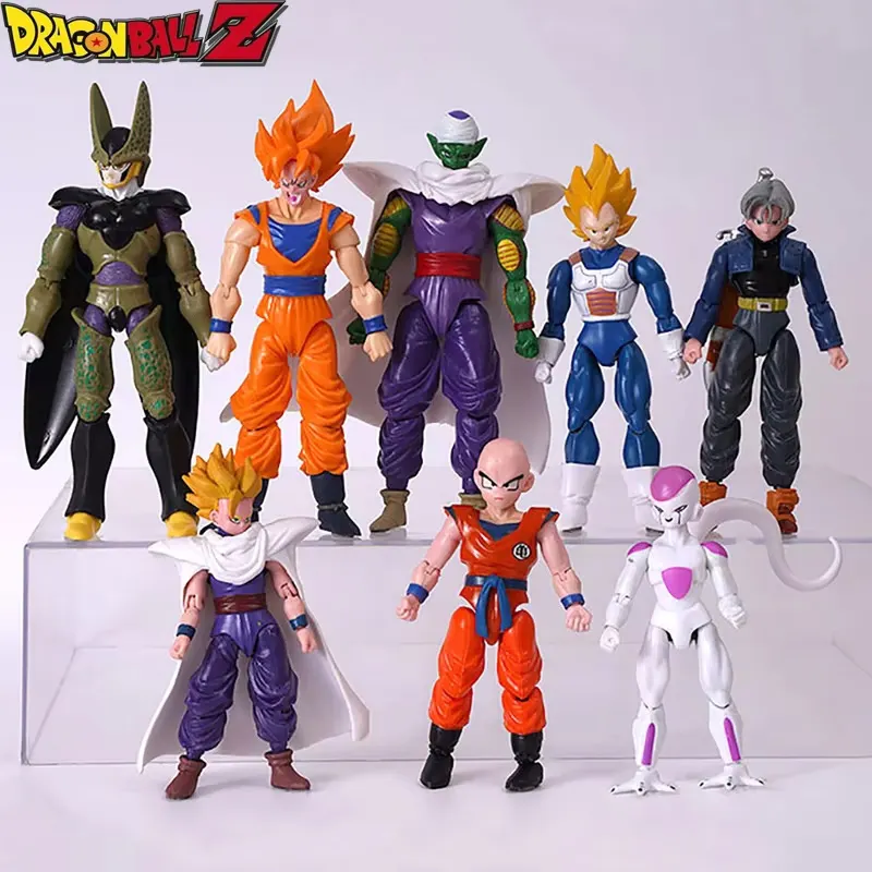 Hot-blooded Super Anime Action Figures Set - Son Goku Son Gohan Vegeta Frieza - Collectible Assembly Model Toys for Kids