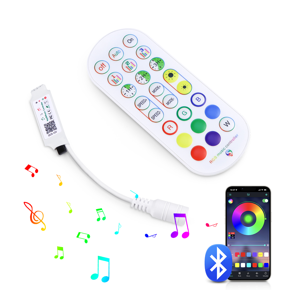 Smart Bluetooth LED RGB Controller DC12V-24V APP Control Wireless Dimmable Switch With Remote LED Dimmer For RGB Strip Lights lightify
