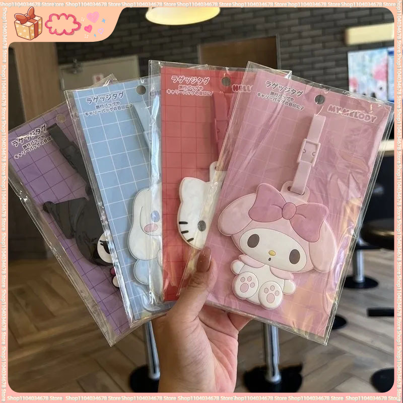 2026 New Cartoon Kuromi Cute Melody Kitty Luggage Tag Suitcase Name Tag Girl Hot Selling