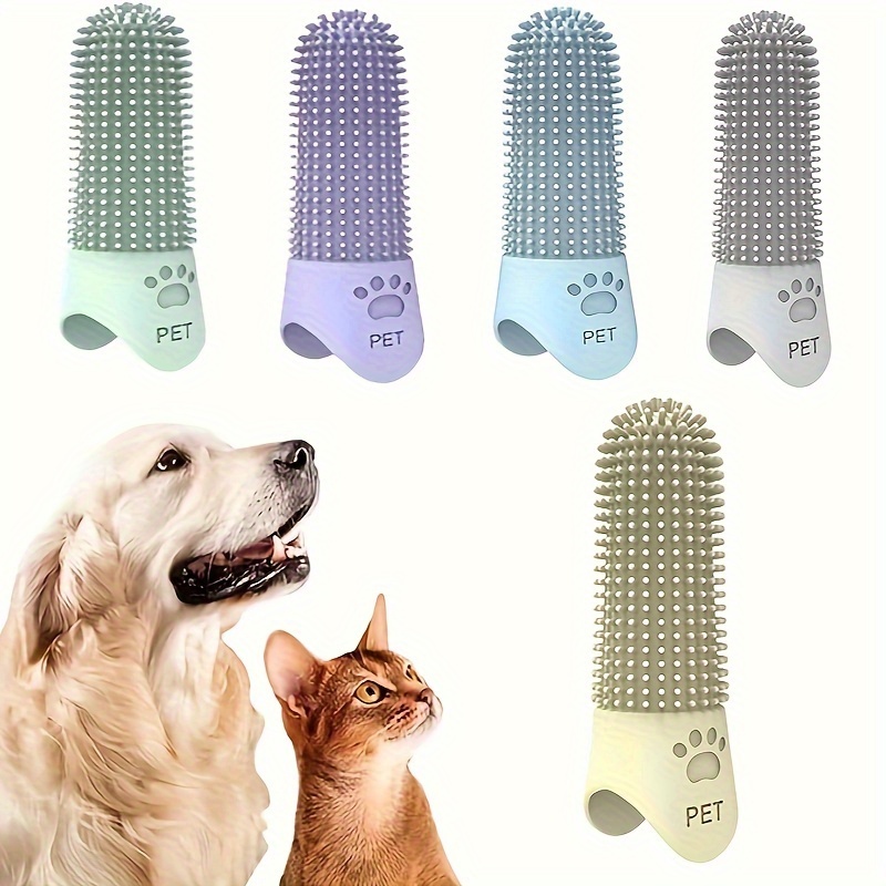1Pcs New Silicone Dog Toothbrush Soft 360° Finger Toothbrush Tooth Cleaning Tool for All Breeds