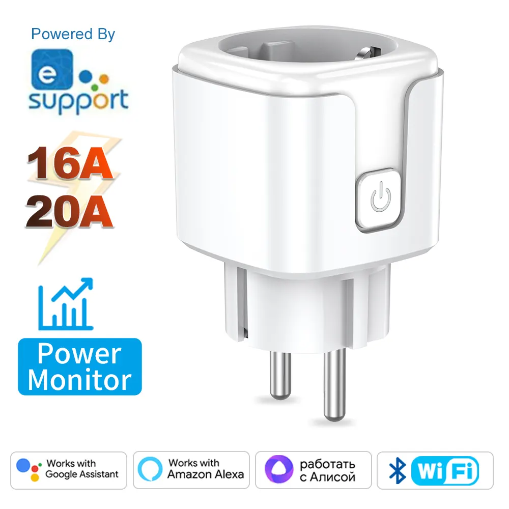 Ewelink Smart WiFi EU Plug With Power Monitoring Timing Function 16A/20A Socket Outlet Voice Works with Alexa Home Alice - image 1