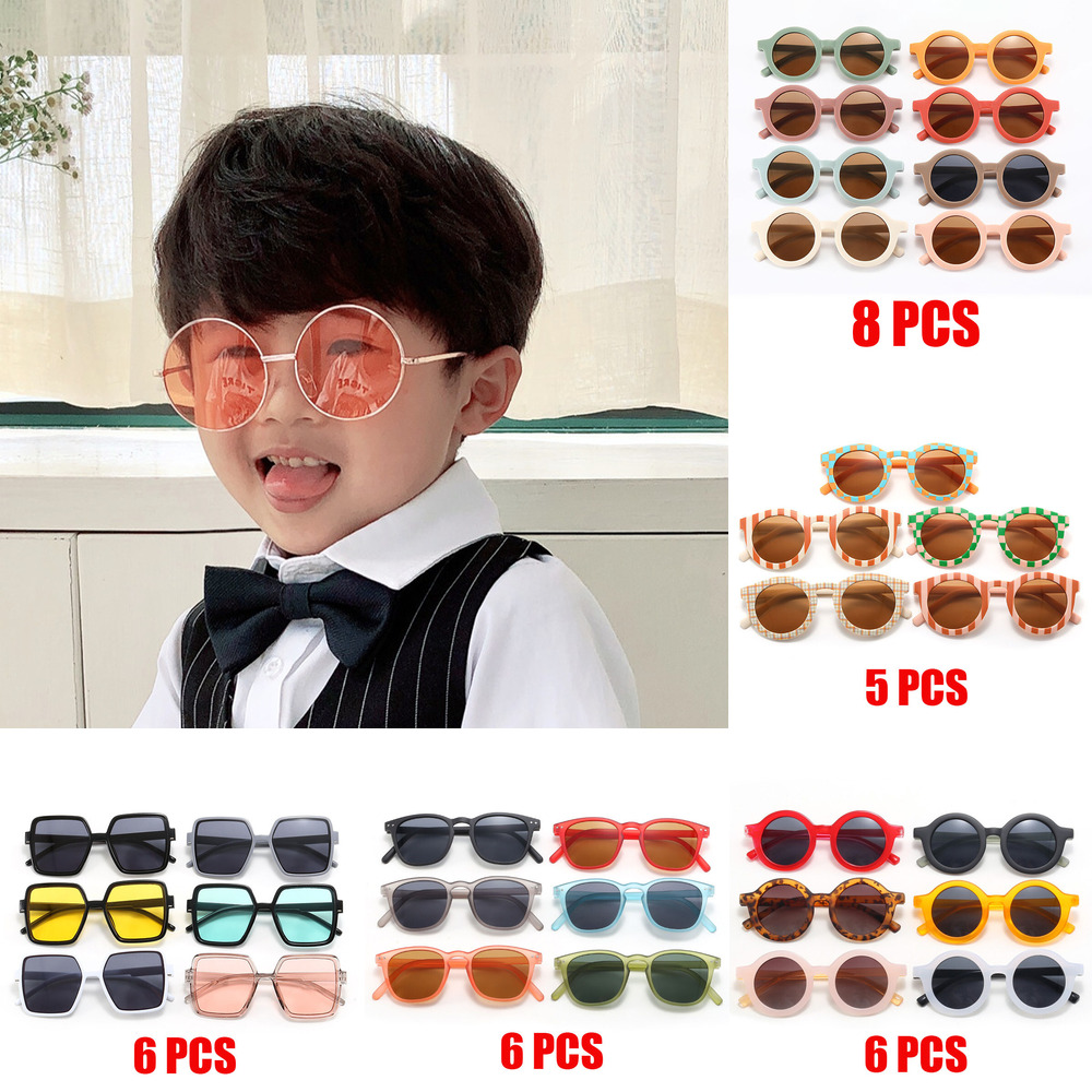 2026 Sunglasses 2-8 Year New Baby Concave Shaped Retro Sun UV400 Resistant Male And Female Children's