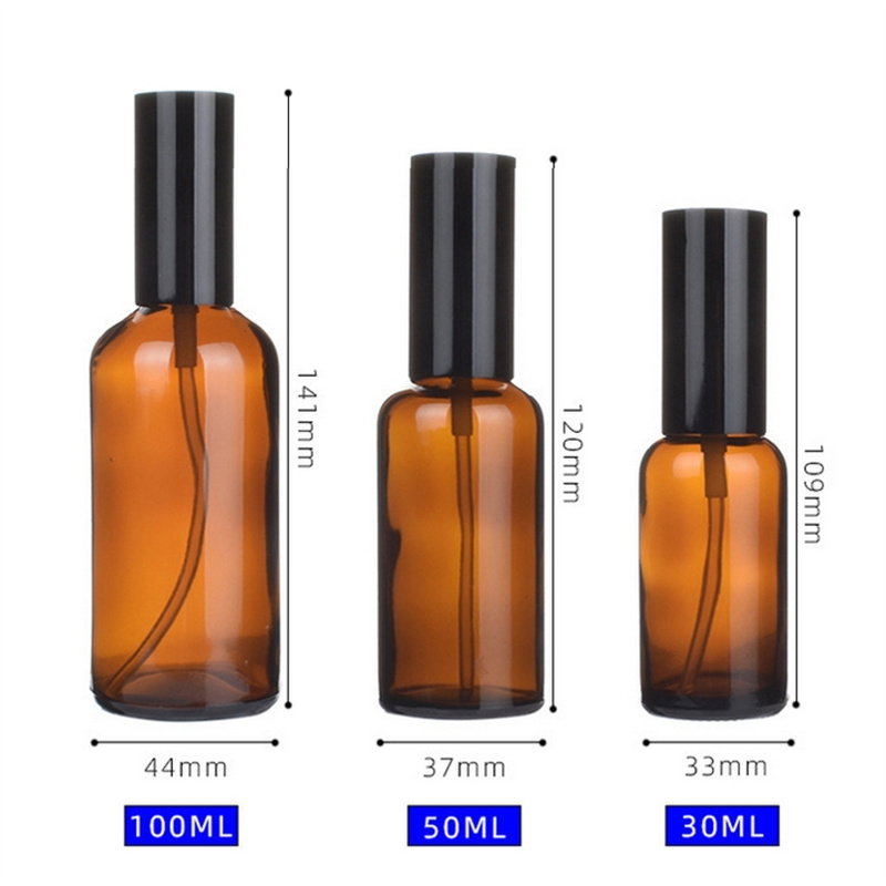 30ml 50ml 100ml Amber Glass Spray Bottle Travel Refillable Bottle Perfume Bottle Sprayer Atomize Bottle Essential Oil Bottle
