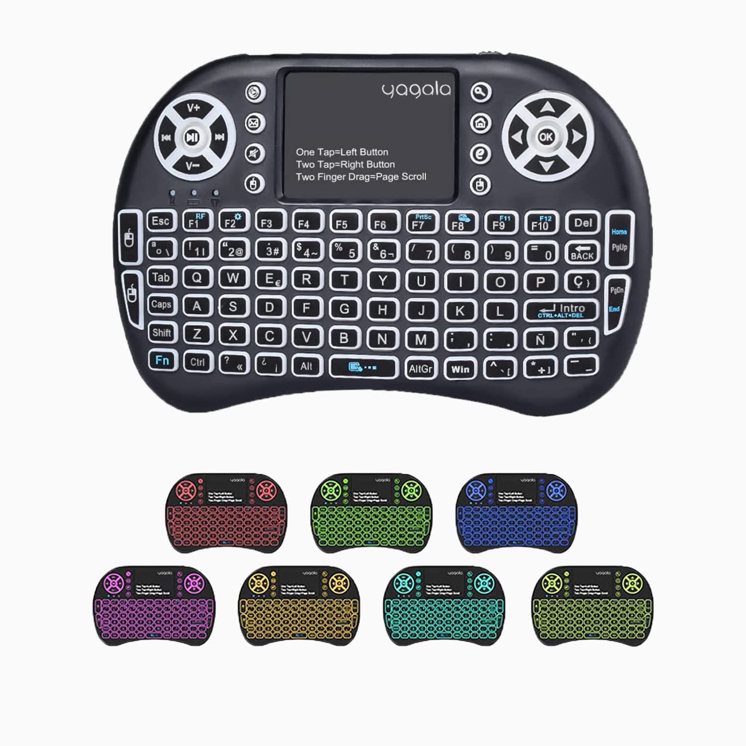 Backlit Mini Wireless Keyboard With Touchpad Work For iPad, PC, Android TV Box, Smart TV, Tablet And Windows Os