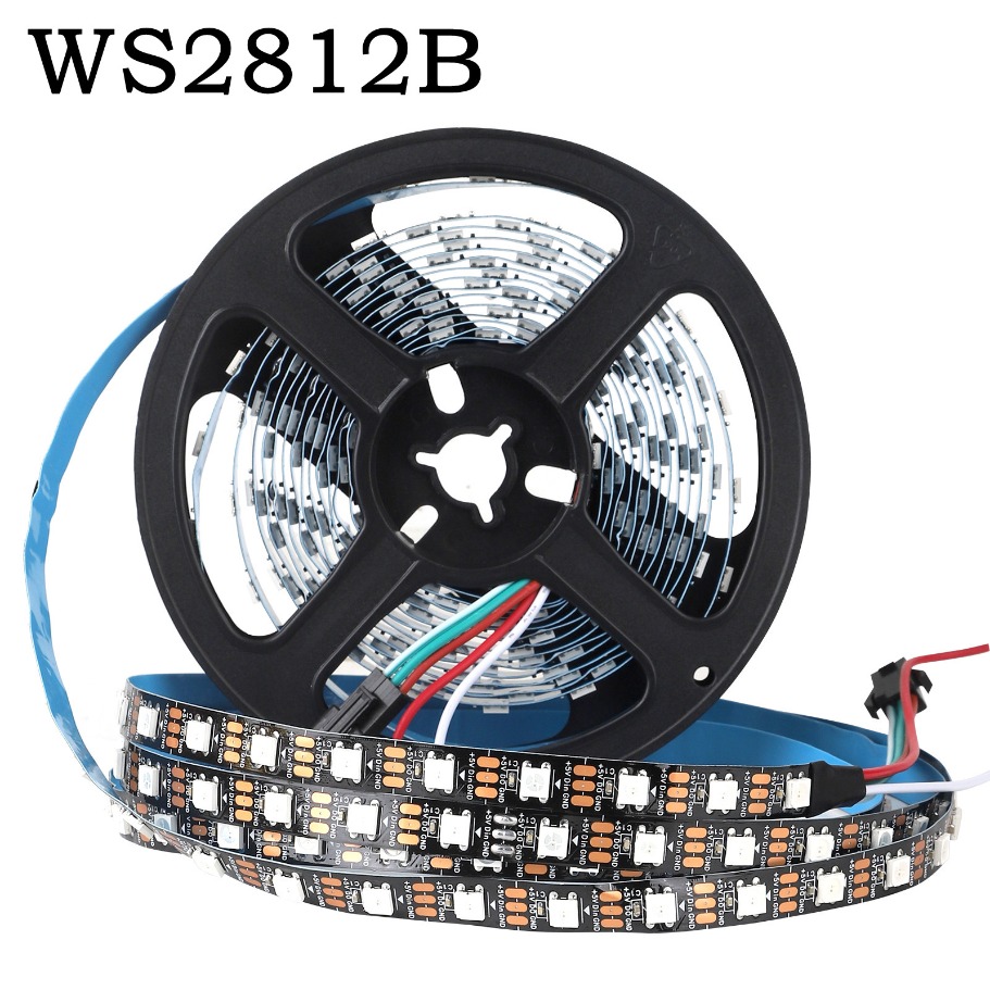 1m/5m WS2812B 30/60/144 Pixels/leds/M Smart Led Pixel strip,Black/White PCB, WS2812B/M ,IP30/IP65/IP67 DC5V