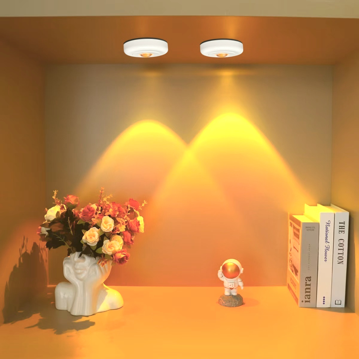 Cat Eye Spotlight Battery Power Under Cabinet Light Sunset Rainbow Atmosphere LED Night Lamp Closet Cupboard Bookshelf Decor dr. eyemo