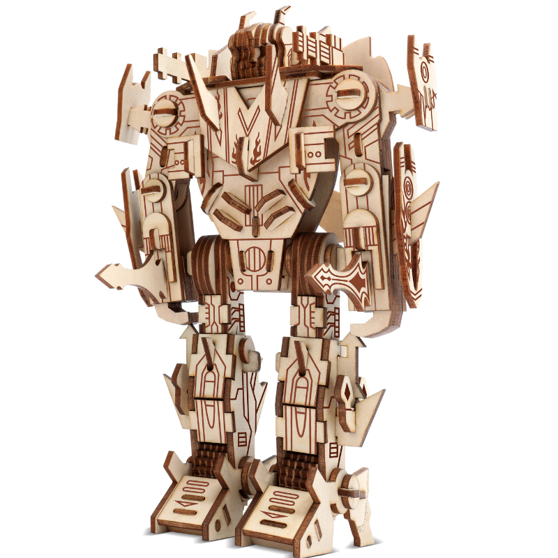 Robot Wooden 3D Stereo Stitch Puzzle DIY Handmade Model Toys for Boys Adults Creative Home Decoration Science Fiction