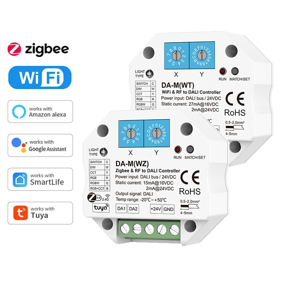 Tuya WiFi Zigbee DALI Converter Dimmer Controller DC 24V DIM CCT RGB RGBW RGB+CCT Strip Smart Life APP f Alexa / DALI Bus