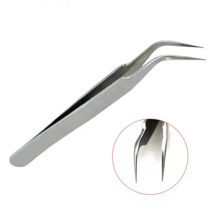 Tweezers Stainless Steel Anti-acid Dull Polish Tweezers Forceps Tool 1 Pcs