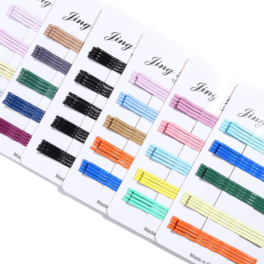 20pcs/lot Colorful Hairpins Metal U-Shaped Hair Clips 6cm Wave Bobby Pins Hairgrip For DIY Women Hair Styling Accessories
