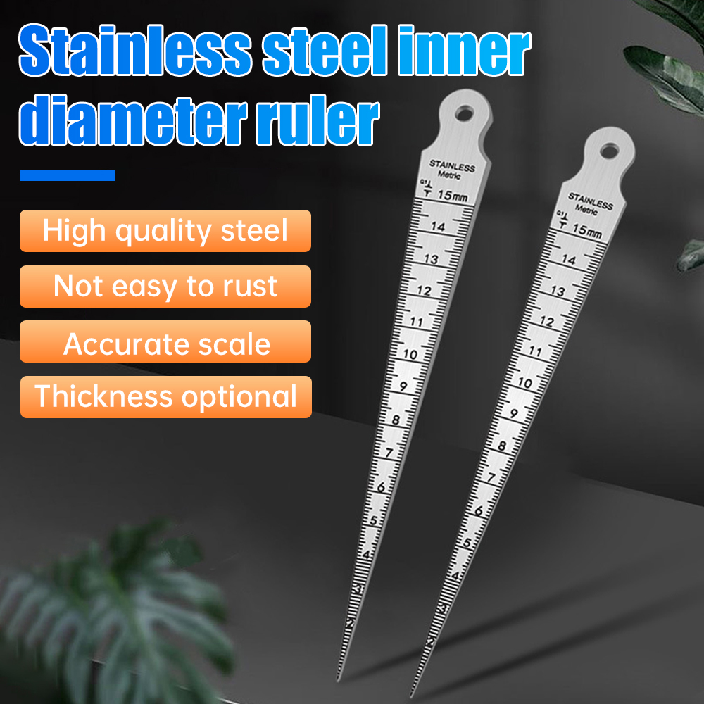 1PC Taper Gauge Feeler 1-15mm Stainless Steel Gap Hole Measuring Tool Double Side Wedge Aperture Scale