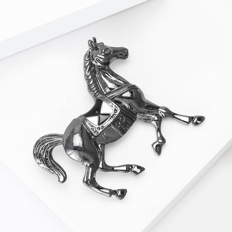 New 1Pcs Enamel Animal Party Casual Brooch Pin Gifts Vintage Horse Brooches Pins For Women Men Personalized Clothing Accessories