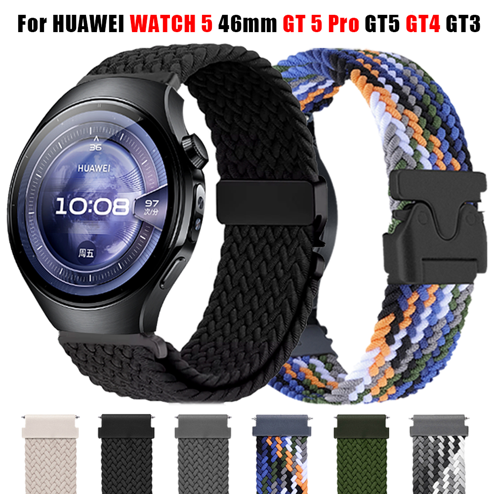 20/22mm Nylon Braided Strap For HUAWEI WATCH 5 46mm 4pro GT 5 Pro GT5 GT4 GT3 Breathable Bracelet Honor MagicWatch 2 Sports Band