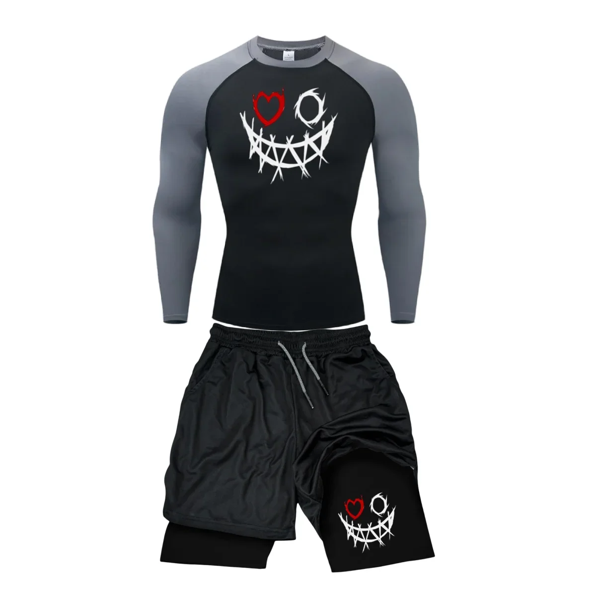 2pcs Men's Compression Sportswear Suit GYM Tight Sports Yoga Sets Workout Jogging MMA Fitness Clothing Tracksuit Pants Sporting