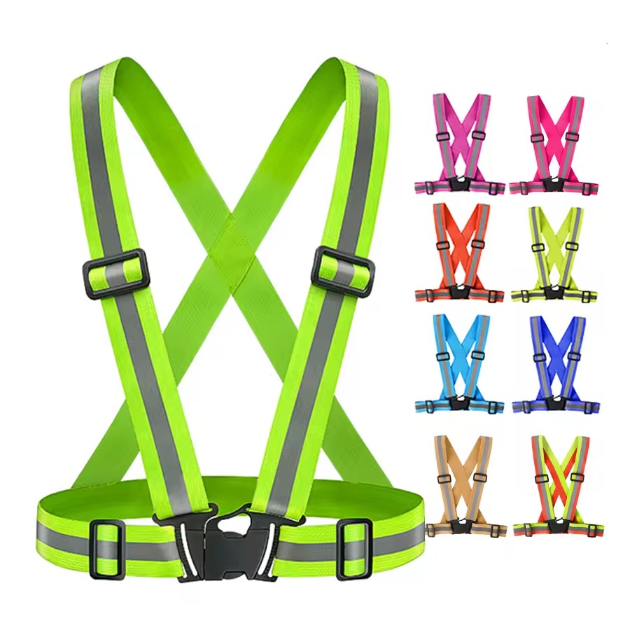 Safety High Visibility Vest Adjustable Security Vests Traffic Night Outdoor For Running Cycling Sports