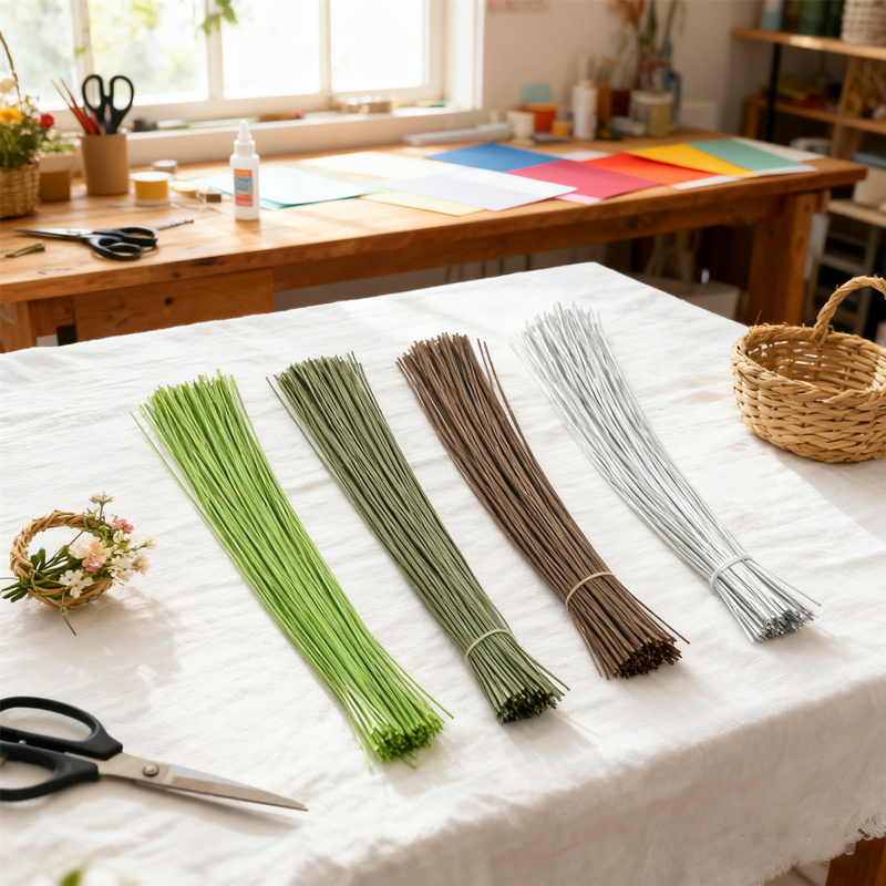 2025 NEW Professional Floral Wire 100Pcs, 40cm Bendable Stem for DIY Arrangements, Versatile Craft Material for Weddings & Home