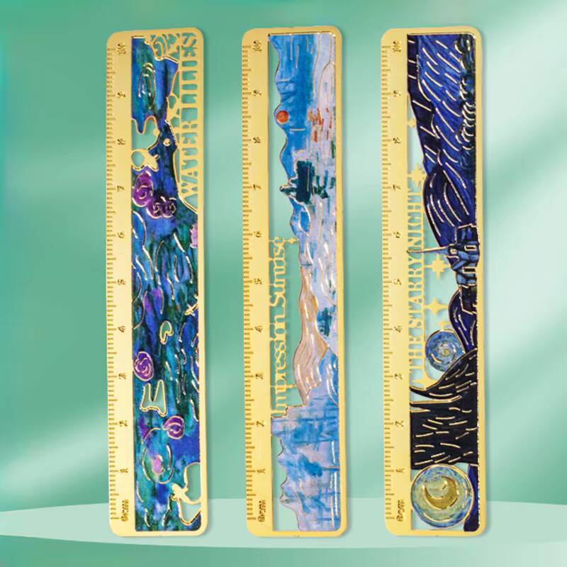 1-6 pcs Lytwtw's Creative Metal Book Mark Vintage Oil Painting Bookmark Office School Supplies Funny Gift
