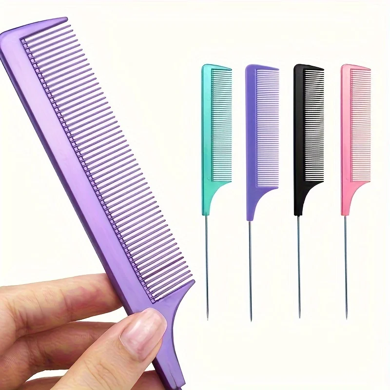 Precision Mouse Tail Comb - Fine Toothed Smooth Hair Comb with Stainless Steel Needles and Metal Comb - Durable and Fashionable