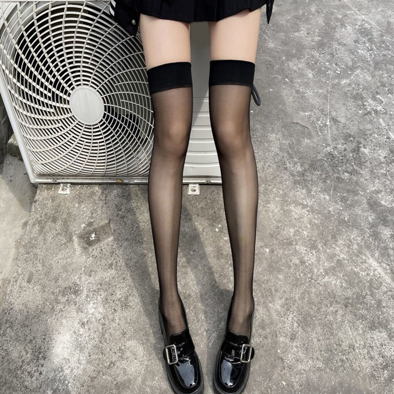 1Pair Ultra Thin Nylon Long Socks Stockings Transparent Thigh High Stockings Women Girls Knee High Socks
