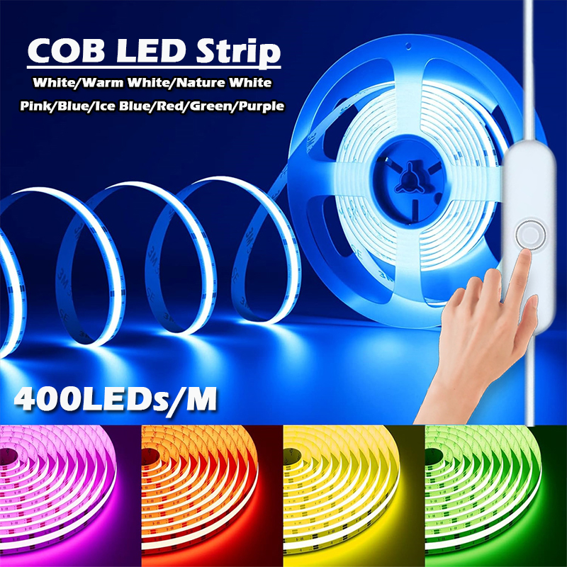 400 LEDs/m DC5V USB COB LED Strip Dotless Flexible Ribbon Light for Stairs Mirror Bedroom Decor