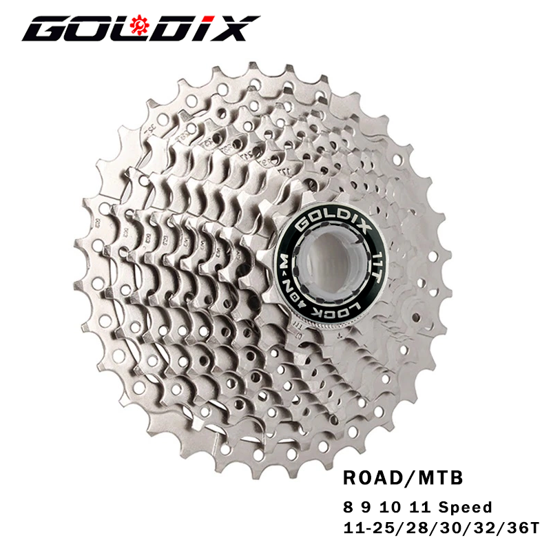 GOLDIX MTB/Road bike Cassette 11-25/28/32/34/36T bicycle freewheel 8/9/10/11/12 speed sprocket flywheel for Shimano SRAM