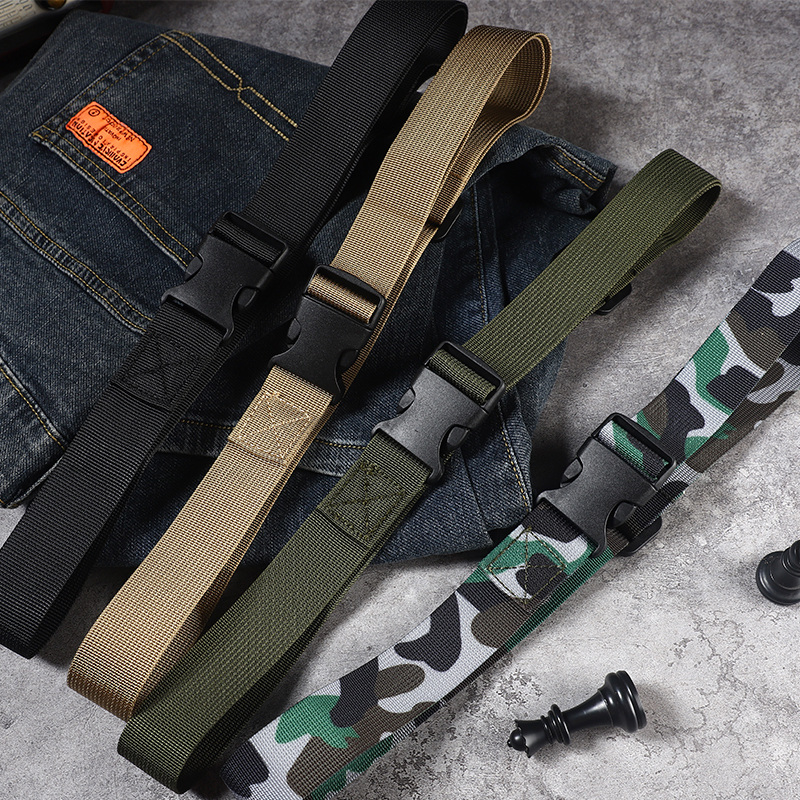 Camo belt girls primary school students belt boys junior high school students high school belt canvas buckle