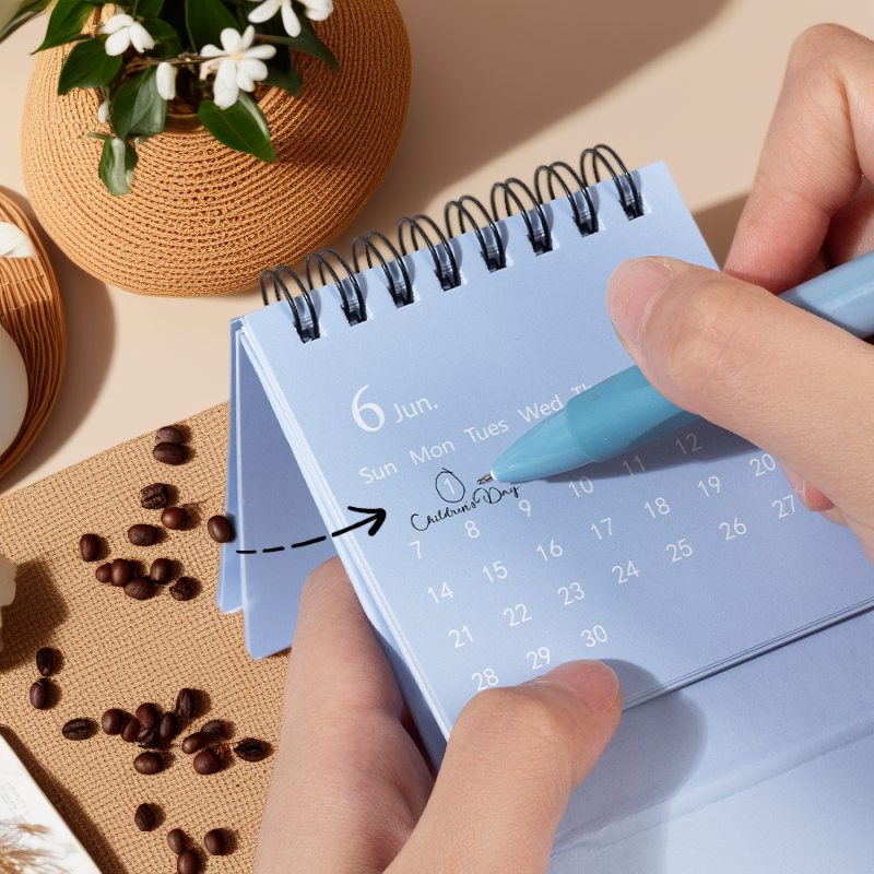 2026 Morandi Color Mini Desk Calendar, Desktop Planning Calendar Memo Message Small Ornament