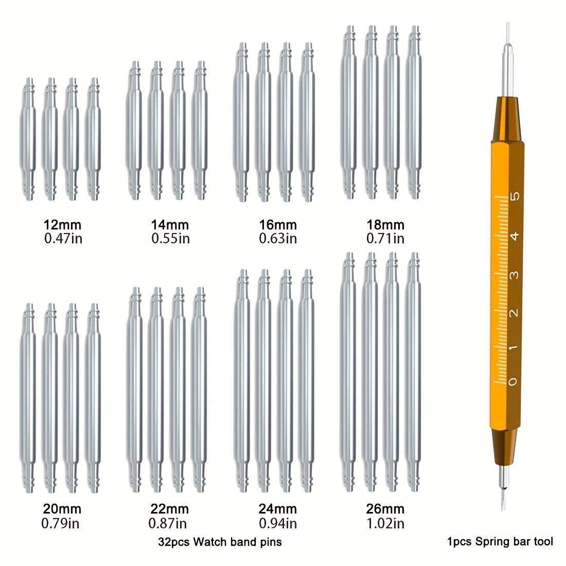 Watch Accessories Watchband Diameter Watch Pin Pepair Tools & Kits Quick Release Watch Strap spring Bars Pins