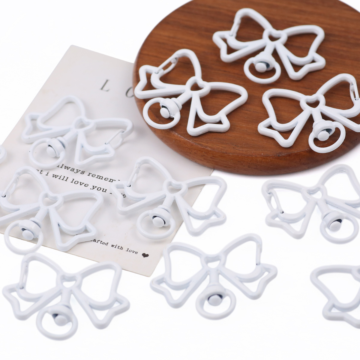 40mm Zinc Alloy Bow Clasp in White for Handmade DIY Jewelry Making Beaded Bags Wallets Bracelets Accessories
