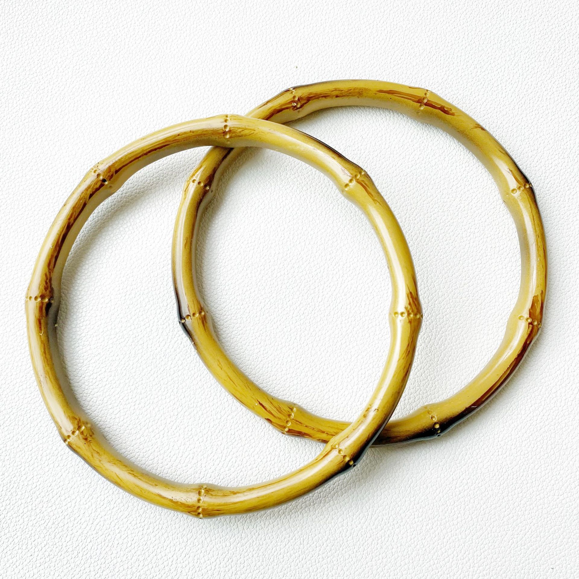 1PC Bamboo Purse Handle Frame Hanger DIY Bamboo O Bag Handle Bag Straps Replacement Bamboo Handles Handcraft Wooden Rings