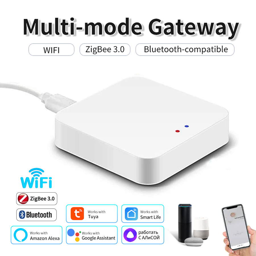 Tuya Multi-mode Gateway Smart Home Automation Hub ZigBee WiFi Bridge Bluetooth Mesh Voice Control With Alexa Home Alice