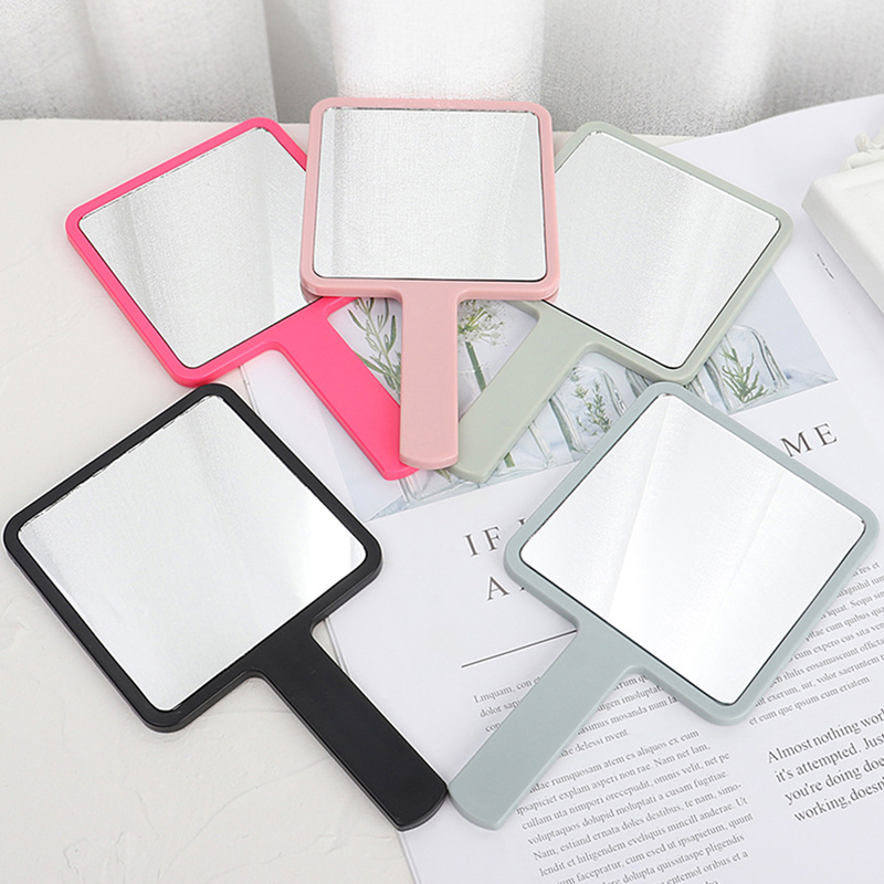 1PC Handle Cosmetic Compact Mirror For Women Vintage Carved Handheld Vanity Mirror SPA Salon Makeup Hand Mirror