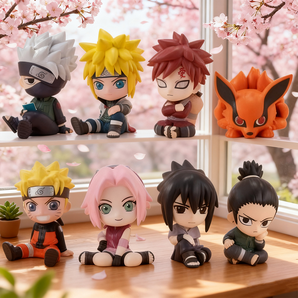Anime Naruto Figure Kawaii Uzumaki Hatake Kakashi Gaara Uchiha Sasuke Qposket Figural PVC Model Toys Collect