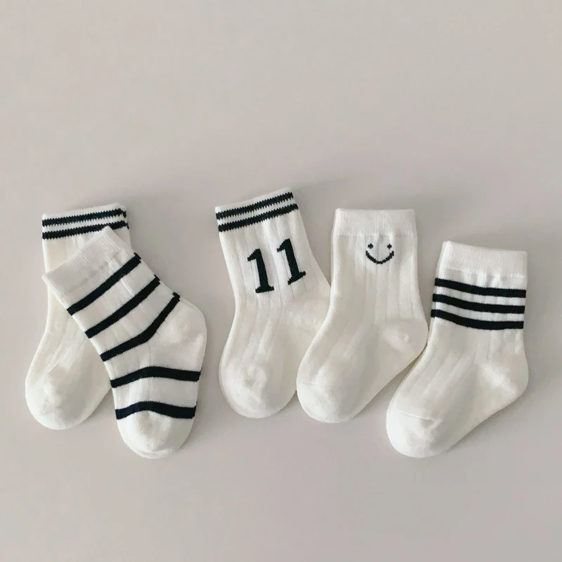 Stripes Baby Socks Spring Baby Boy Girl Soft Middle Tube Socks Simple Toddler Kids Sports Socks