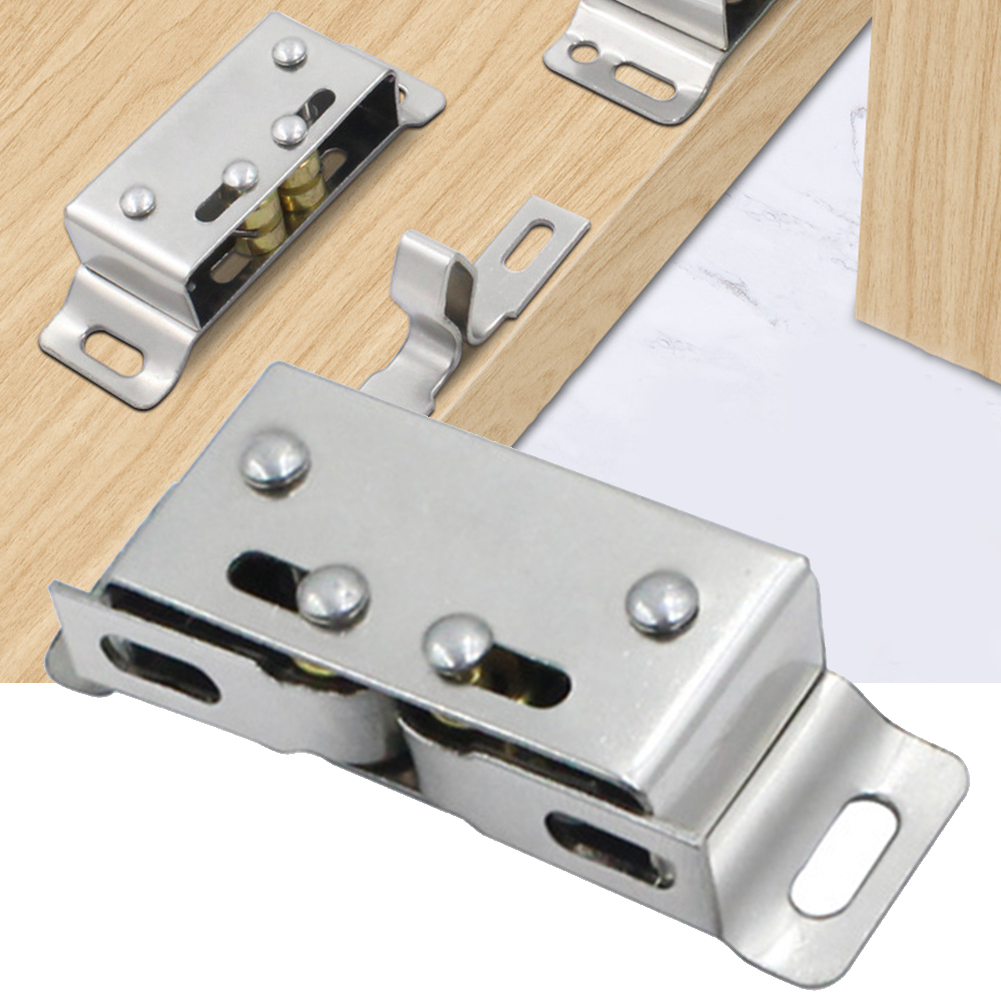 High Quality Door Close Latch Double Roller Catch Hardware Magnetic Stainless Steel Keep Light Doors Securely Shut