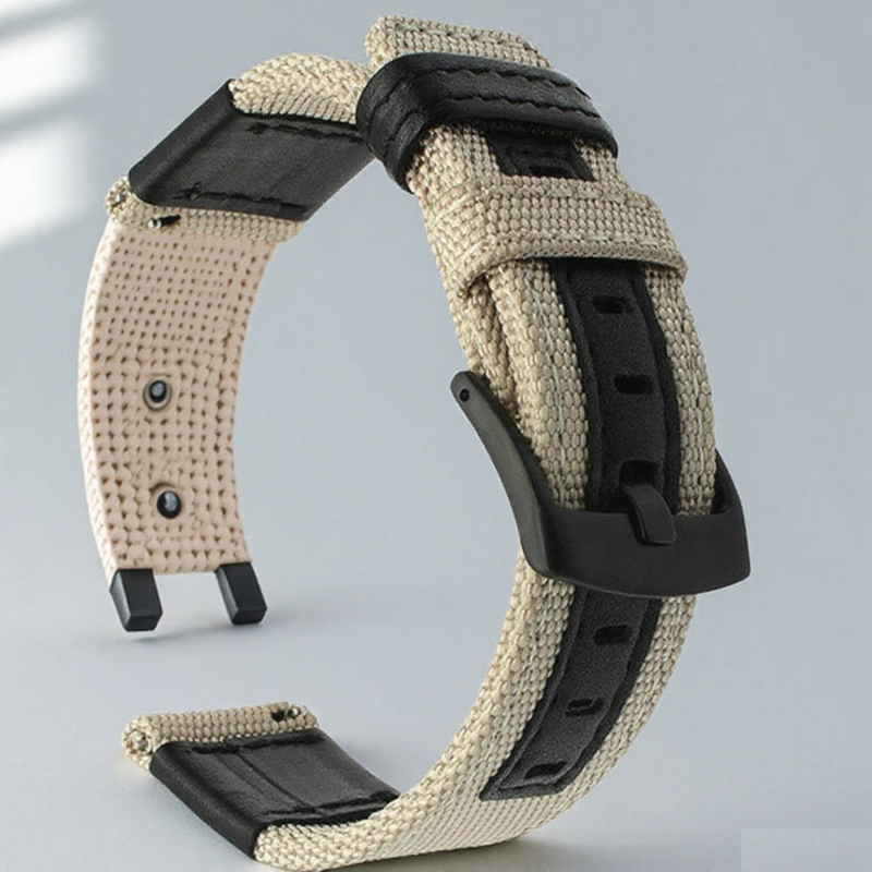 22mm 20mm Nylon Strap For Samsung Galaxy watch 3 4 5 pro 6 7 40mm 44mm 45mm Leather Canvas Band for Huawei Watch 2/3/4 pro