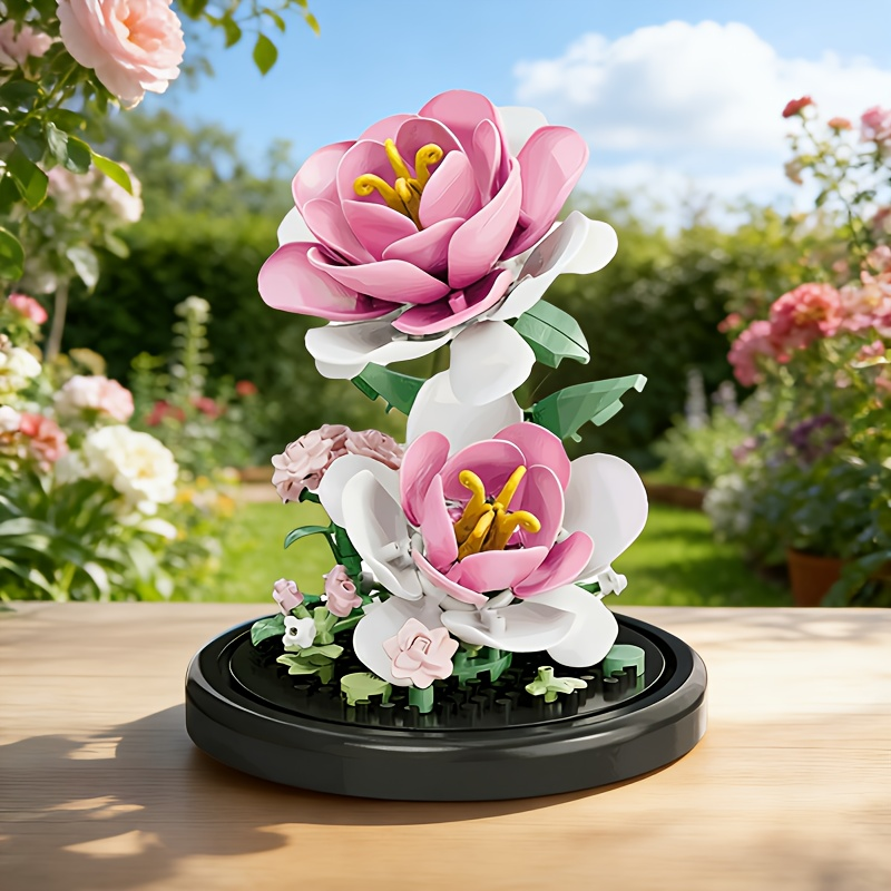 Mini [Flower Name] Bonsai Building Blocks, DIY Forever Flower Bricks Kit, Creative Desktop Decoration Toy for Home Office