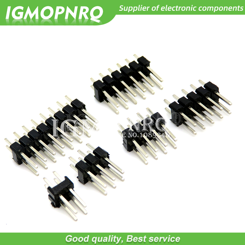 10Piece 2.54MM Double Row Male 2~40P Breakaway PCB Board Pin Header Connector Strip Pinheader 2 * 2/3/4/6/8/10/12/15/20/40P