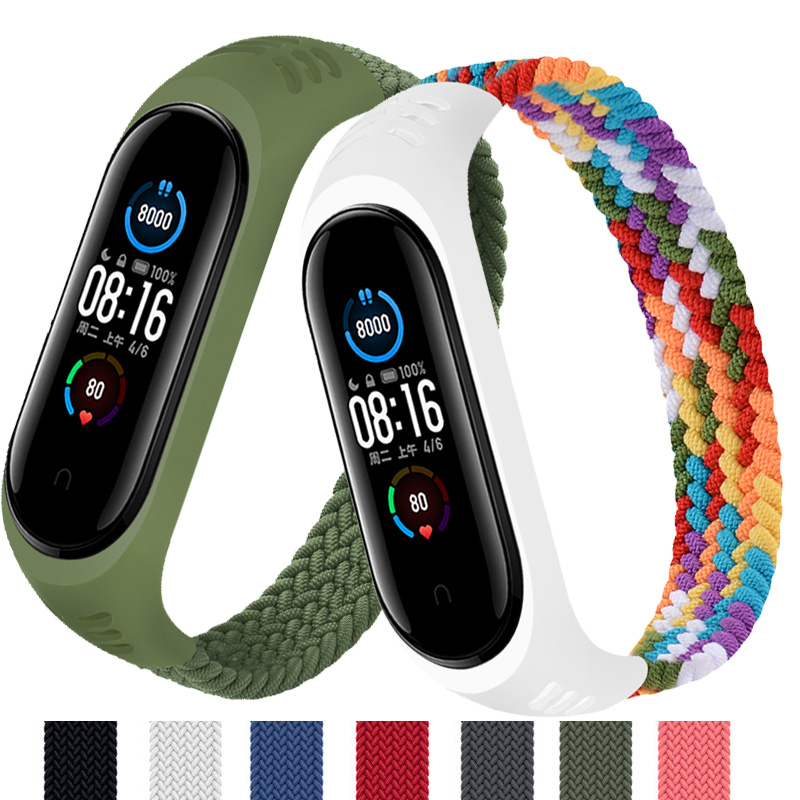 Braided Solo Loop Strap For Redmi Watch 5 lite Nylon Band For Mi Watch5 Active Wristband Braided Elastic Weave Bracelet