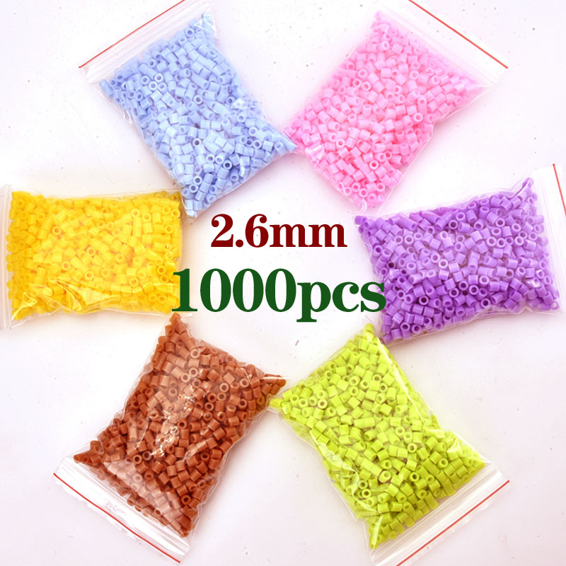 2.6mm Mini Fuse Beads 1000PCS Bulk Refill Set DIY Fusible Perler Beads for Mosaic Puzzle Art Craft Handmade Decoration Supplies