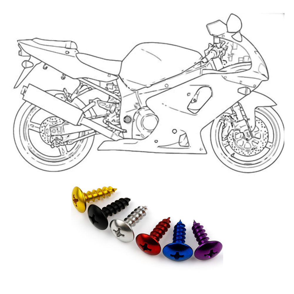 30PCS M5x16 Self-Tapping Screws Colorful Aluminum Alloy Motorcycle Screws Universal Motorbike Fairing Screws