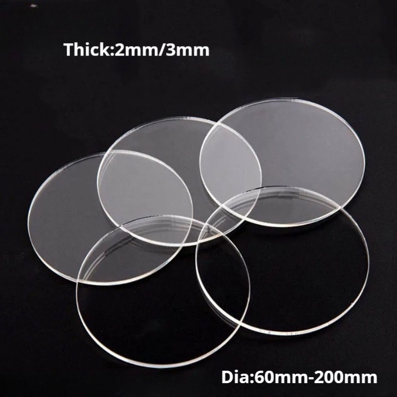 1/5PCS Clear Acrylic Board Sheets Perspex Plate Thick 2mm 3mm Clear Round for Photo Frame Display DIY Cake Topper Baking Decor