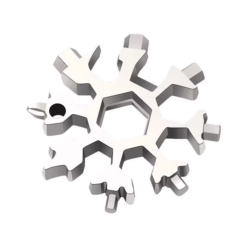 1 Snowflake Multifunctional Tool, Stainless Steel Bottle Opener, Screwdriver Wrench, Essential Camping Artifact