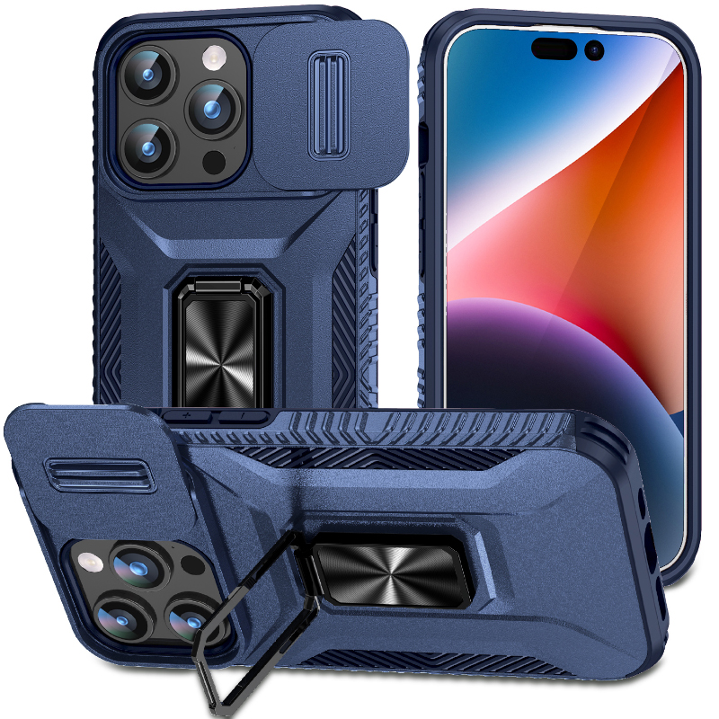360 ° Rotating Metal Car Bracket Ring Phone Case For iPhone 16 Pro Max 14 11 12 13 15 Pro Max Camera Push Pull Protection Cover
