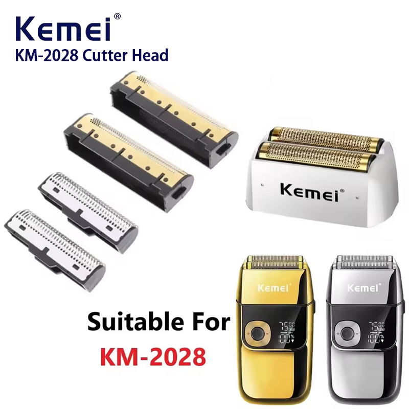 Kemei Original Electric Shavers Blades Golden Foil Knife Net and Cutter Head Suitable for KM-2028 Replacement Floating Razor