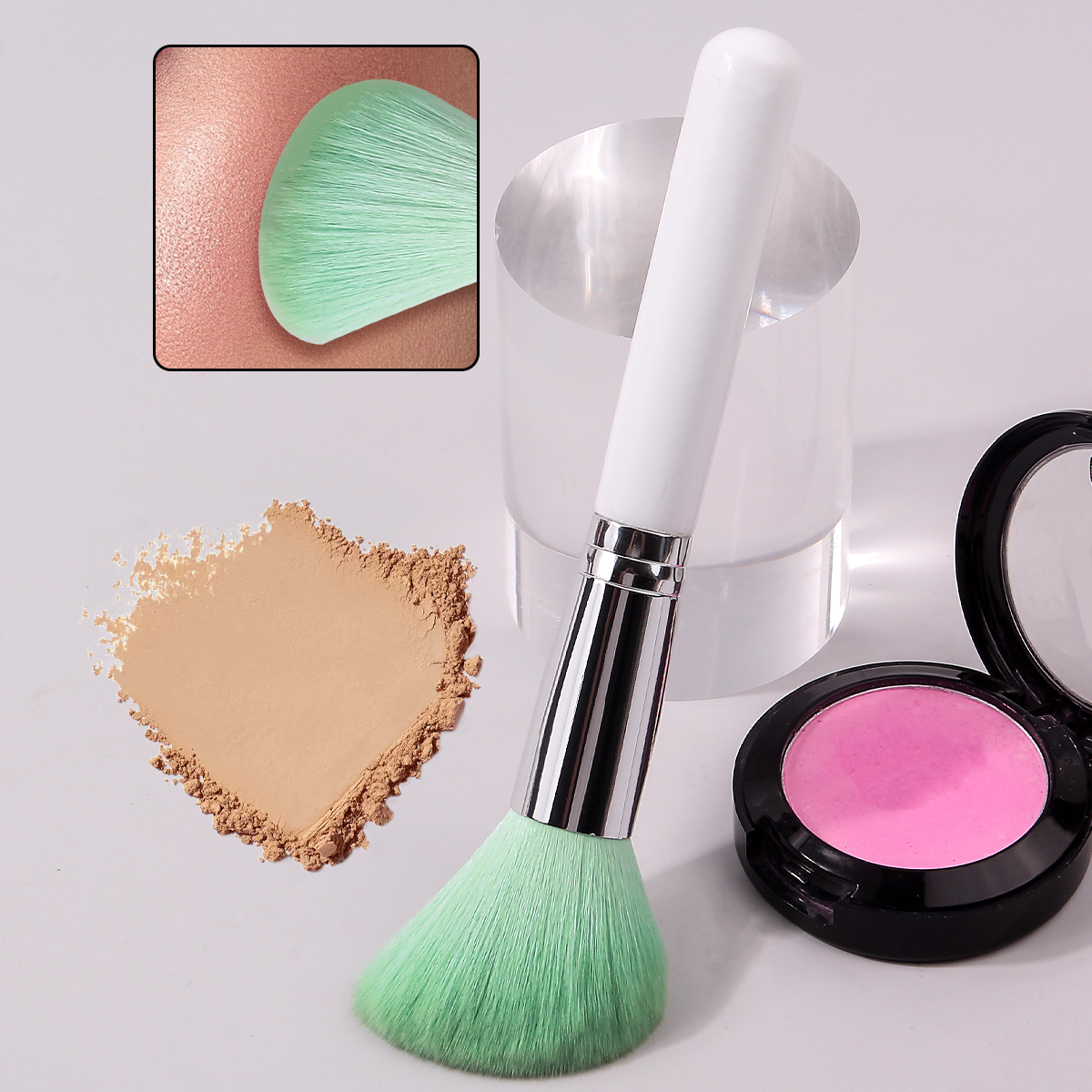 1pcs new white wooden handle contouring brush soft bristles multifunctional beauty tool contouring makeup brush