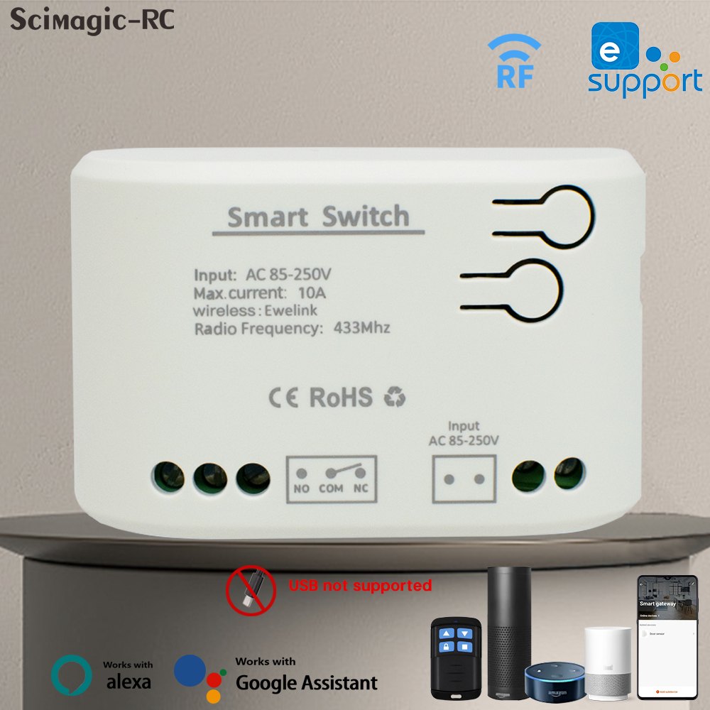 EWelink Wifi Smart Switch Home Automation 1CH WiFi Relay AC DC 7-32V AC 85-250V Smart Lamp Light Switch Alexa Home