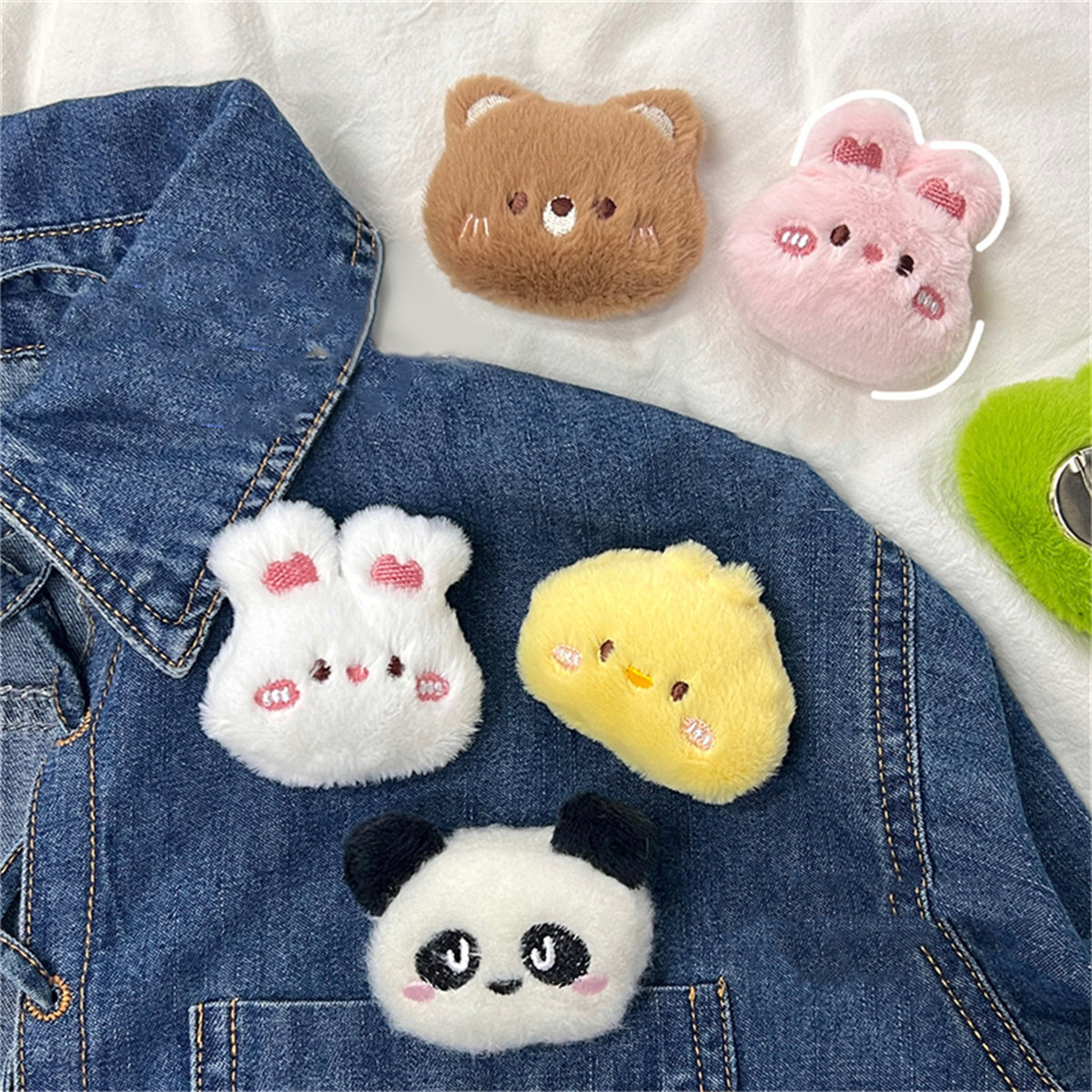 Kids Cartoon DIY Badge Pins Plush Animal Backpack Pendant Decoration Fashion Cloth Jewelry Cute Accessories for Girls