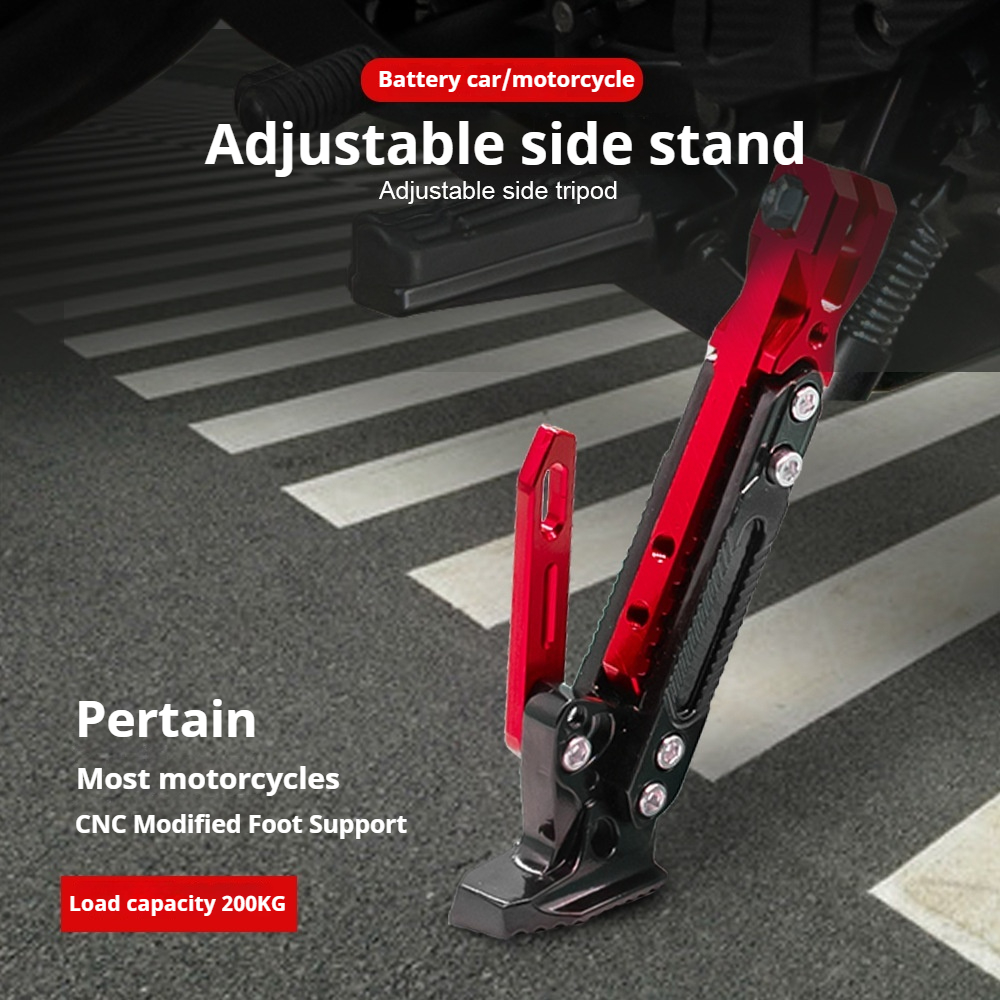 Motorbike Bicycle Adjustable Metal Side Stand Motorcycle Kickstand Foot Support Parking Bracket Accessories